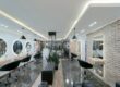 Modern luxury salon interior with styling stations